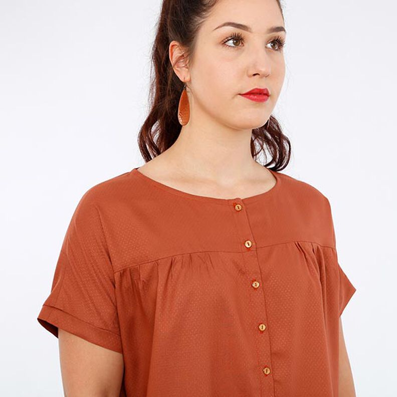 FRAU SUZY - blusa ampia a maniche corte con arricciatura, Studio Schnittreif | XS - XXL,  image number 7