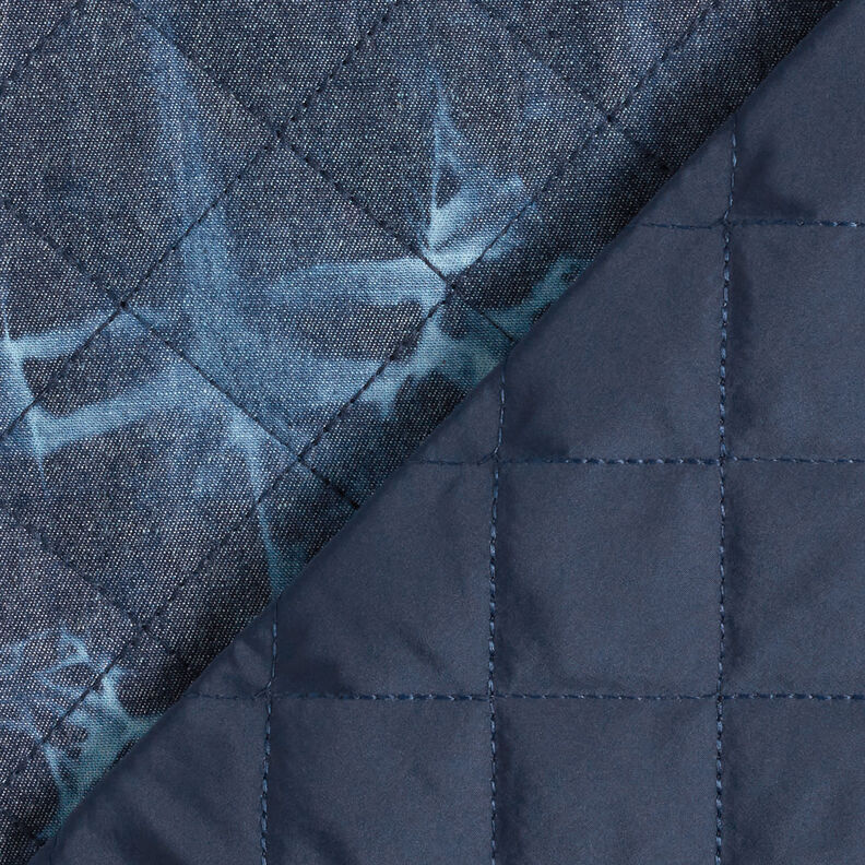 Tessuto Chambray trapuntato batik – colore blu jeans,  image number 5