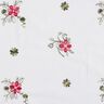 popeline di cotone Mazzi di fiori ricamati – bianco/bacca,  thumbnail number 1