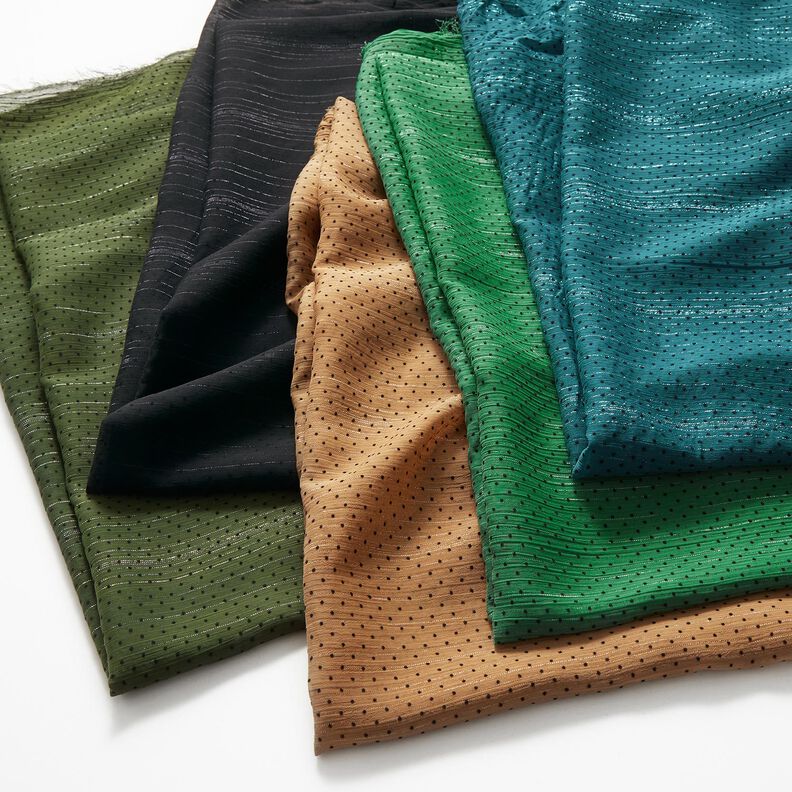 Righe con righe glitterate e pois – verde oliva chiaro,  image number 7