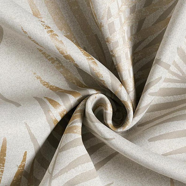 tessuto oscurante metallizzato, rami di palma – beige/oro,  image number 3