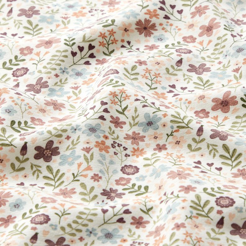 jersey di cotone prato fiorito – avorio, image number 2