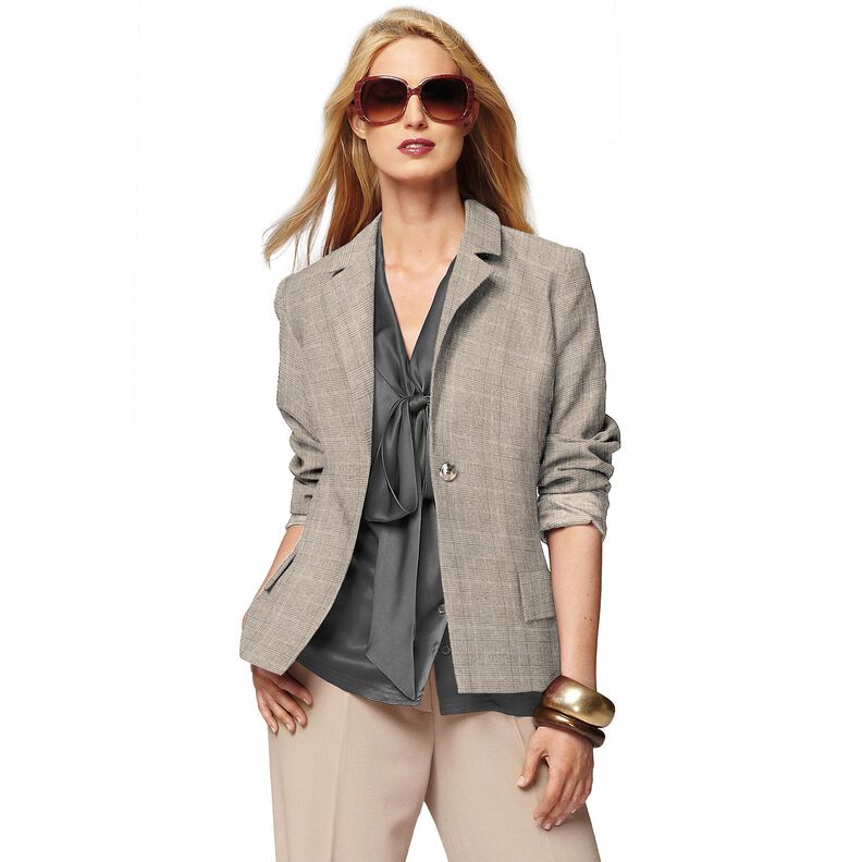 Misto lino Principe di Galles – beige,  image number 5
