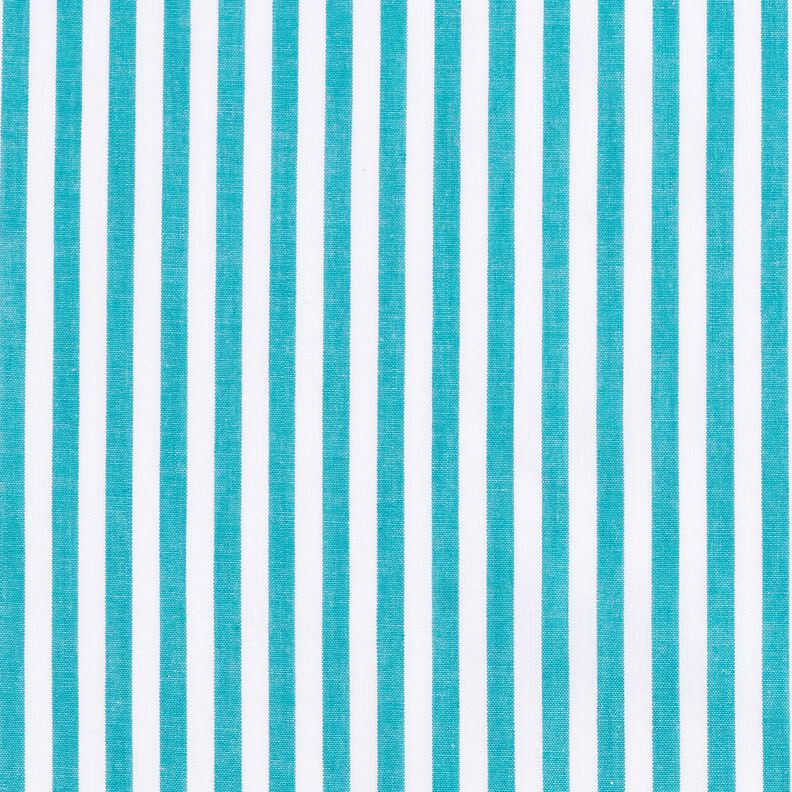 Tessuto in cotone a righe sottili – bianco/turchese,  image number 1