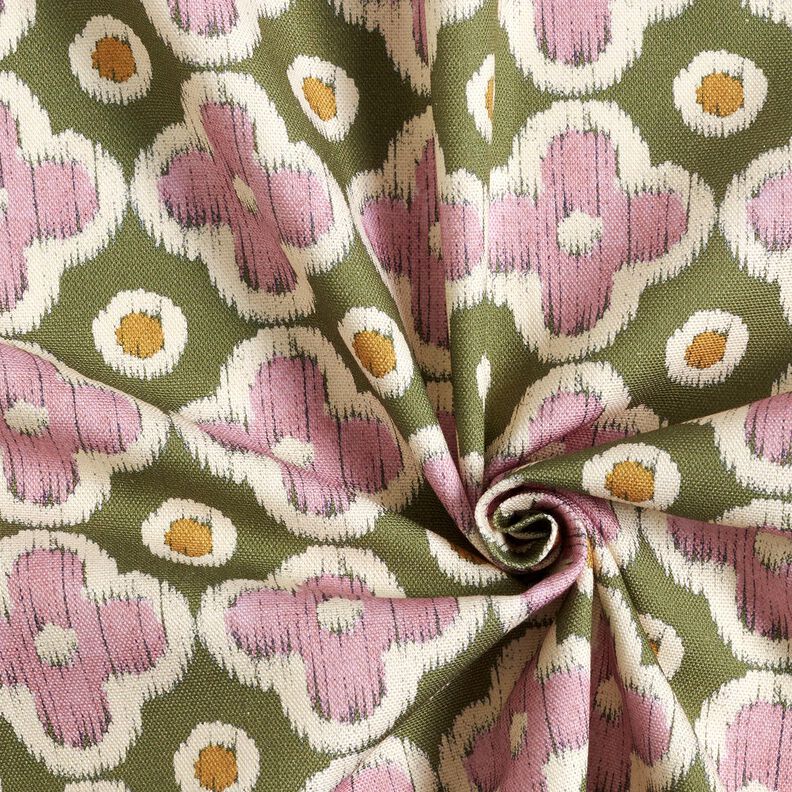 tessuto arredo tessuti canvas Aspetto ricamato – pino/rosa antico chiaro, image number 3