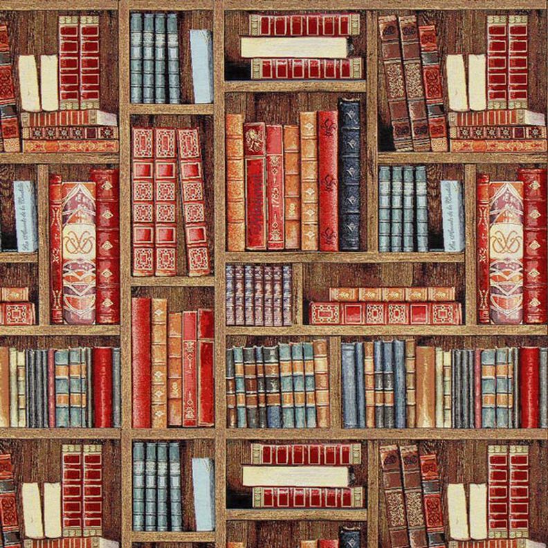 Gobelin jacquard Scaffale di libri – marrone, image number 1