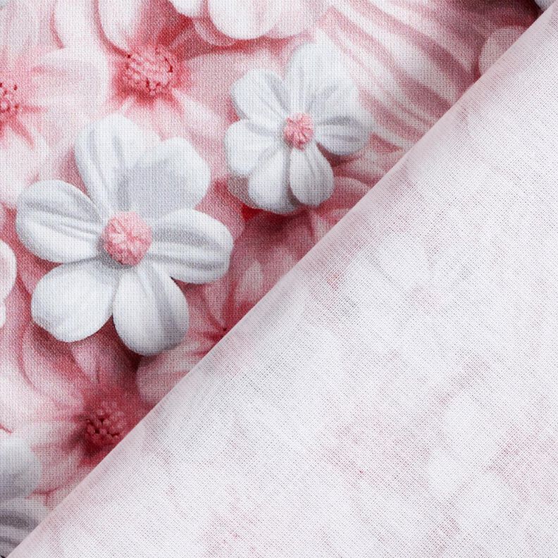 popeline di cotone Fiori di zucchero stampa digitale – rosa antico chiaro, image number 4