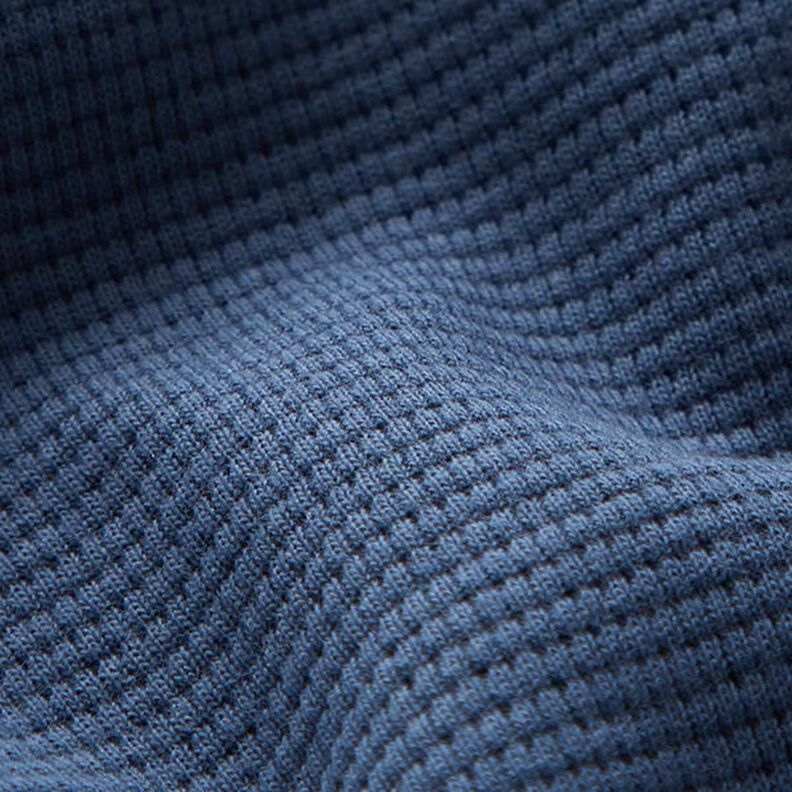 jersey di cotone, nido d’ape mini, tinta unita – colore blu jeans,  image number 3