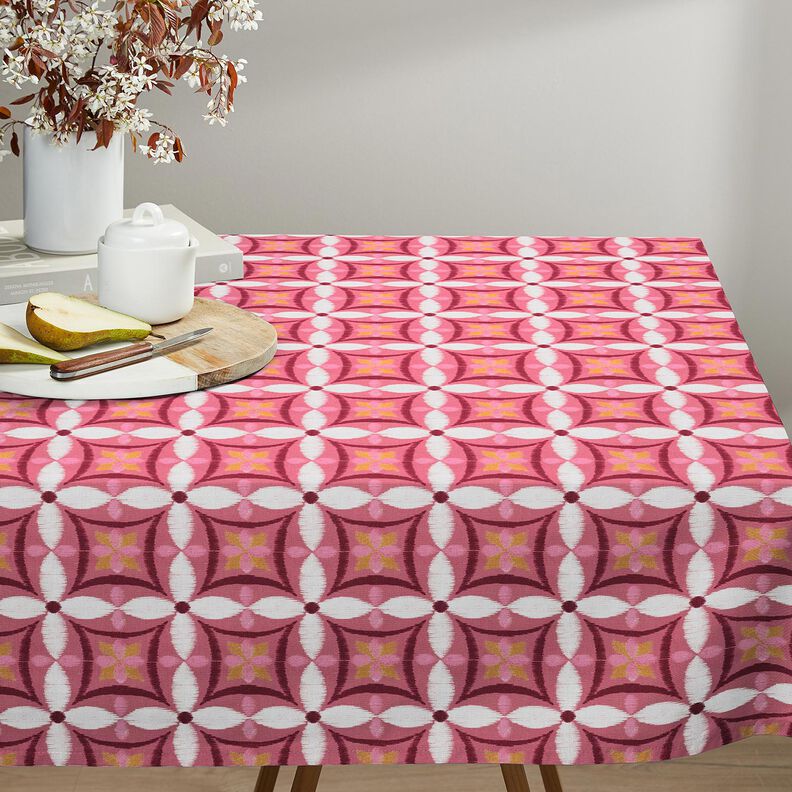 tessuto arredo tessuti canvas Aspetto ricamato grande – pink/avorio, image number 7