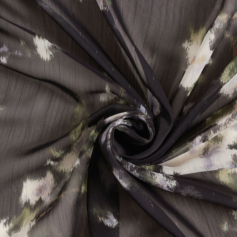 Chiffon in look batik gessato brillante – nero/bianco, image number 4