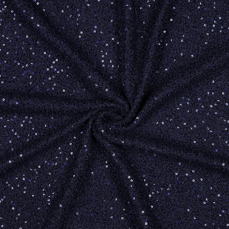 maglia bouclé paillettes tinta unita | Poppy Fabrics – blu notte, image number 4