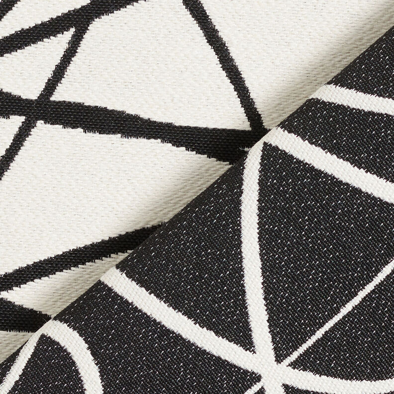 tessuto arredo Jacquard Linee astratte – avorio/nero,  image number 5