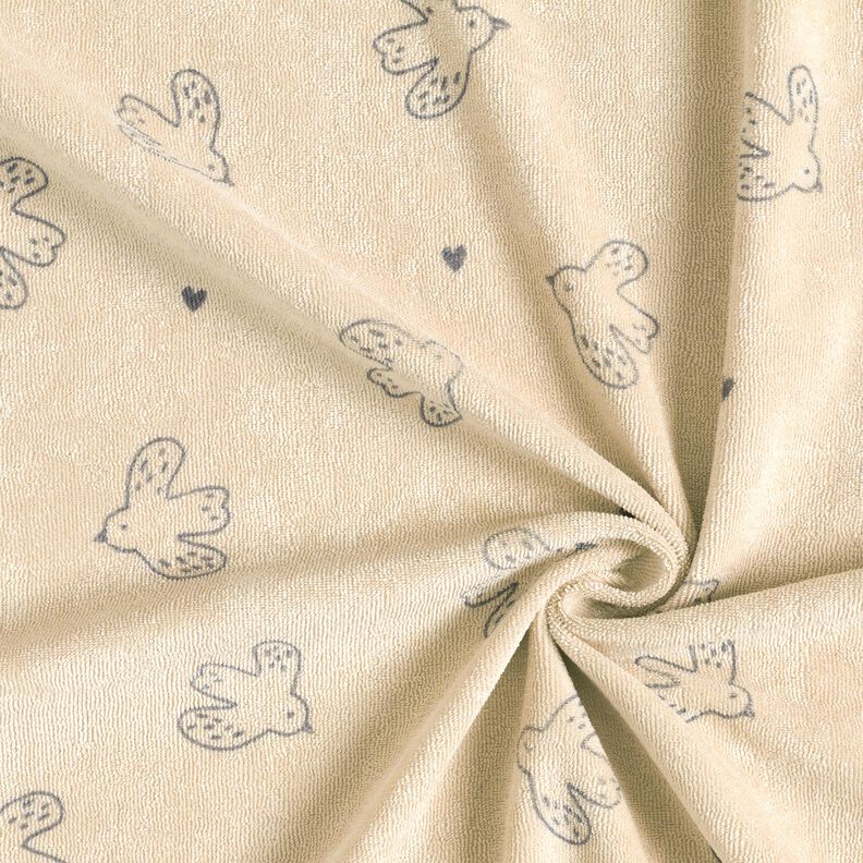 Maglia in spugna Uccellini – mandorla,  image number 3