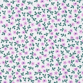 GOTS popeline di cotone fiorellini | Poppy Fabrics – bianco/rosa, 