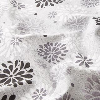 tessuto arredo tessuti canvas fiori – grigio/bianco, 
