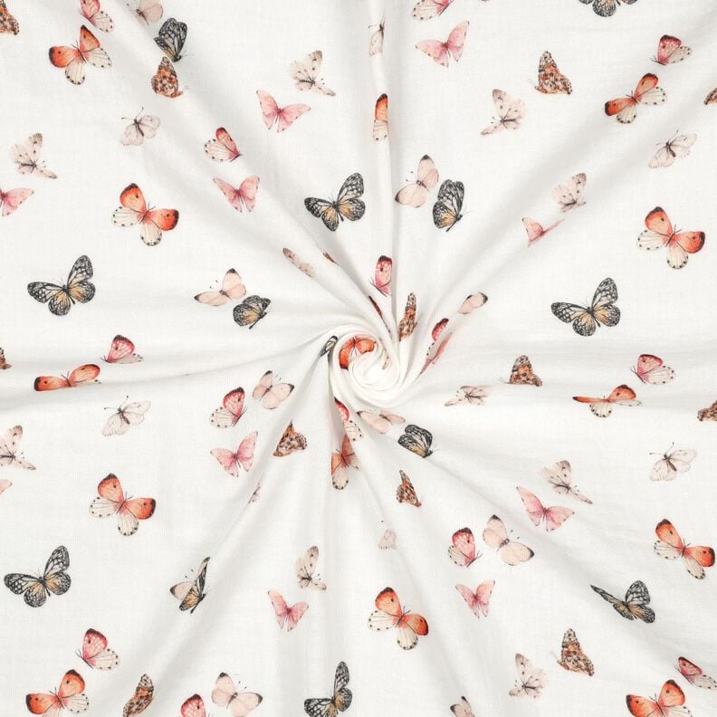 mussolina / tessuto doppio increspato Grazione farfalle stampa digitale | Poppy Fabrics –,  image number 3