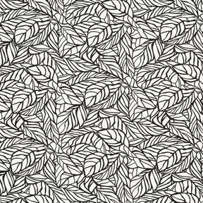 misto lino viscosa Fogliame – bianco lana/nero, 