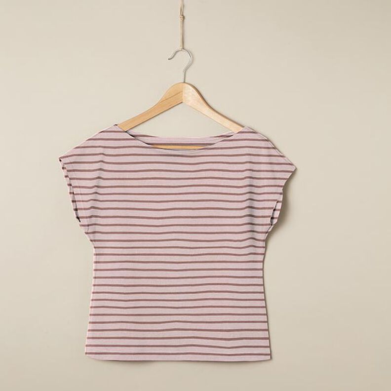 Jersey in cotone a righe strette e larghe – rosa antico chiaro/rosa antico scuro,  image number 7
