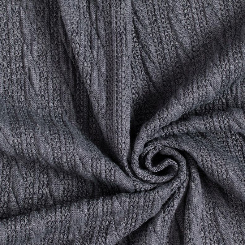 maglia cloqué Motivo a treccia – blu notte,  image number 3