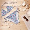 tessuto per costumi da bagno Fiori e foglie di palma – bianco/indaco,  thumbnail number 6