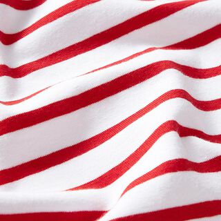 Jersey in cotone a righe strette e larghe – bianco/rosso, 