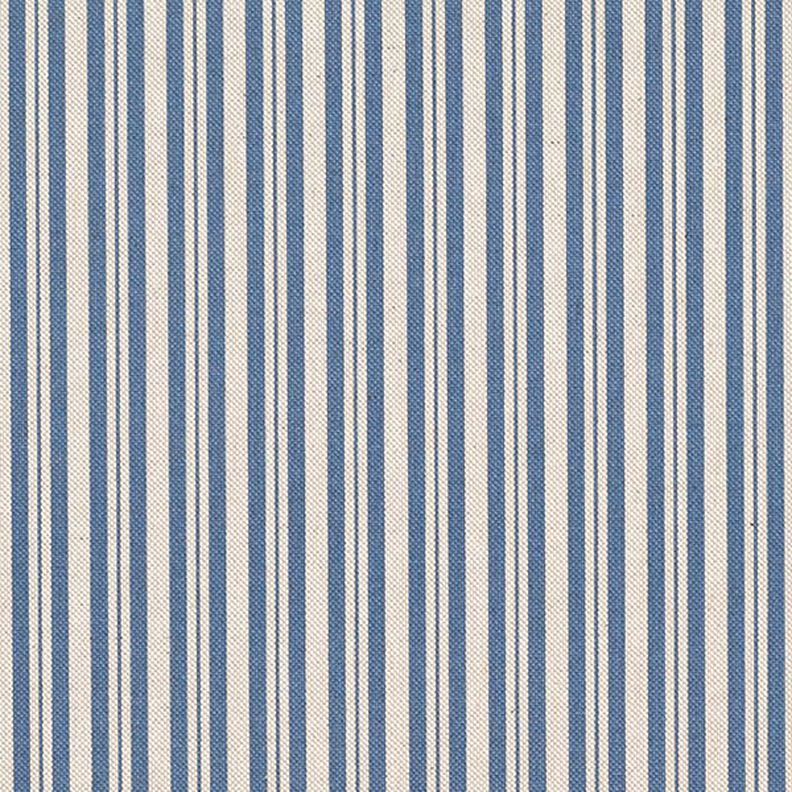 tessuto arredo mezzo panama Righe sottili – colore blu jeans/naturale,  image number 1