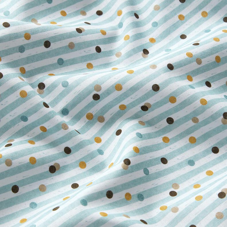 popeline di cotone Righe e pois stampa digitale – avorio/blu cielo,  image number 2