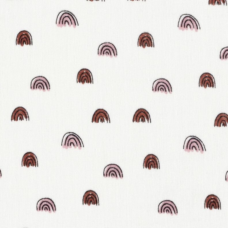 mussola Piccoli arcobaleni, lisci – avorio/rosa, image number 1
