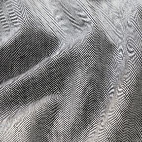 misto lino-cotone, spina di pesce – nero, 