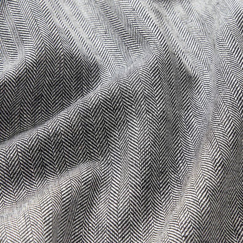 misto lino-cotone, spina di pesce – nero,  image number 2