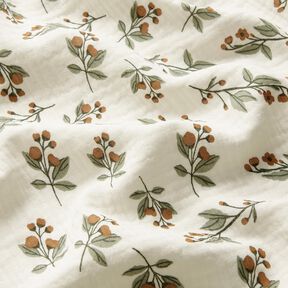 mussolina / tessuto doppio increspato Rami in fiore | by Poppy – bianco lana, 