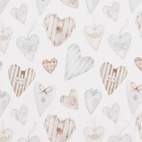 jersey di cotone Cuori ad acquerello stampa digitale – avorio/grigio blu, 
