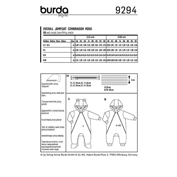 tuta, Burda 9294 | 56-98, image number 11