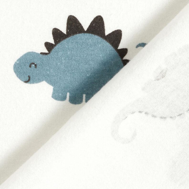 flanella di cotone Dinosauri felici &ndash; bianco/verde,  image number 4