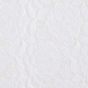 pizzo elastico Boccioli e foglie – bianco, 