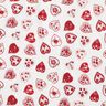 tessuto in cotone cretonne Cuoricini – bianco/rosso scuro,  thumbnail number 1