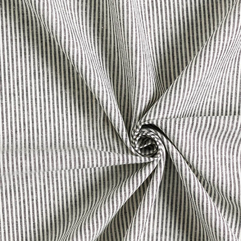 misto cotone-lino righe sottili – nero/bianco lana,  image number 3