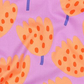Popeline di cotone Tulips | Nerida Hansen – lavanda/arancio pesca, 