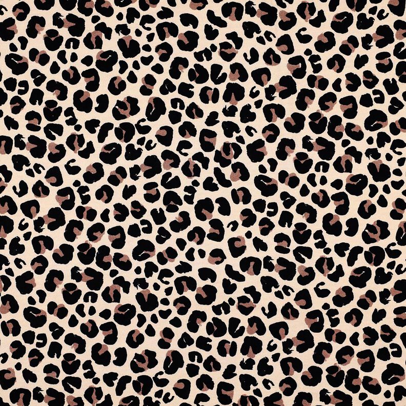 French terry, felpa estiva Piccola stampa leopardata stampa digitale | Poppy Fabrics – beige,  image number 1