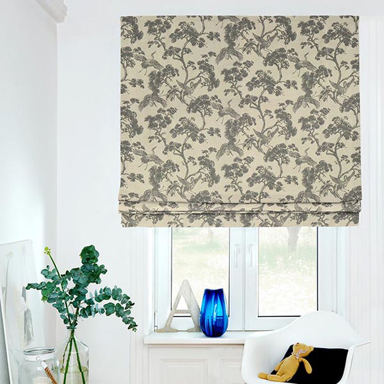 tessuto arredo tessuto canvas gru cinese – sabbia/grigio,  image number 7