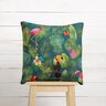 tessuto arredo mezzo panama Uccelli tropicali – verde scuro/rosso,  thumbnail number 8
