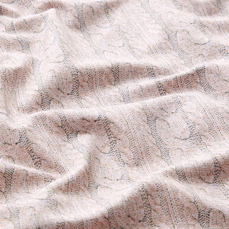 French terry, felpa estiva Stampa a trecce – beige chiaro, image number 2