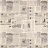 tessuto arredo mezzo panama giornale vintage – naturale/nero,  thumbnail number 1