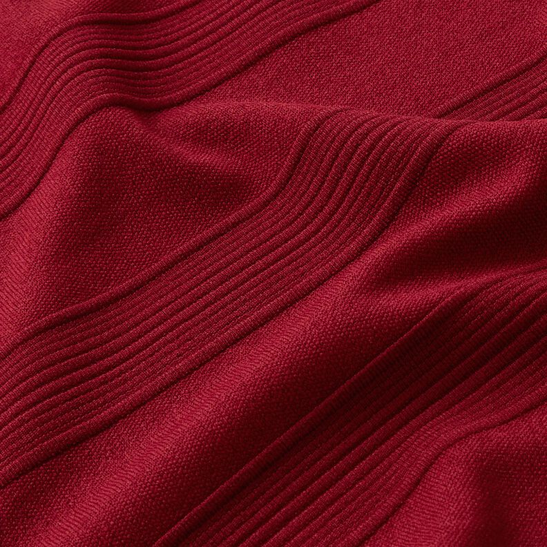 Jersey a righe larghe strutturate – rosso Bordeaux,  image number 2