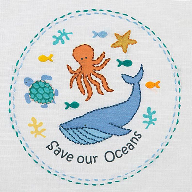 Set da ricamo per principianti Save our Oceans,  image number 2
