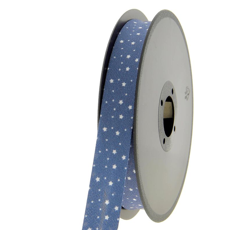 Nastro in sbieco stelle Cotone bio [20 mm] – blu marino,  image number 2