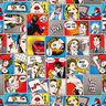 tessuto arredo mezzo panama fumetto pop art – bianco,  thumbnail number 1