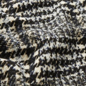 tessuto per cappotti, Principe di Galles – bianco lana/nero | Resto 100cm, 