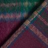 tessuto per cappotti misto lana Quadro spazzolato – rosso merlot/abete blu,  thumbnail number 4