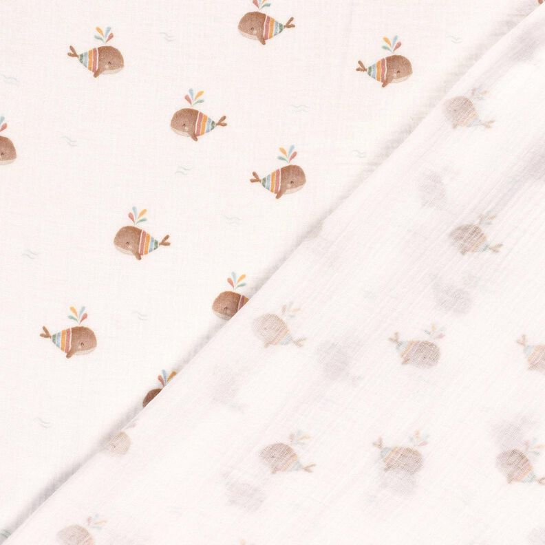 mussolina / tessuto doppio increspato Balena striata stampa digitale – avorio,  image number 4